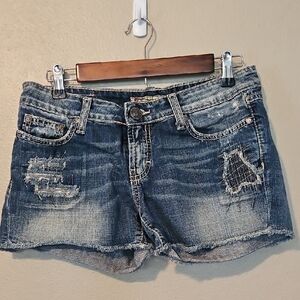 BKE Blue Distressed Jean Shorts Vintage Style